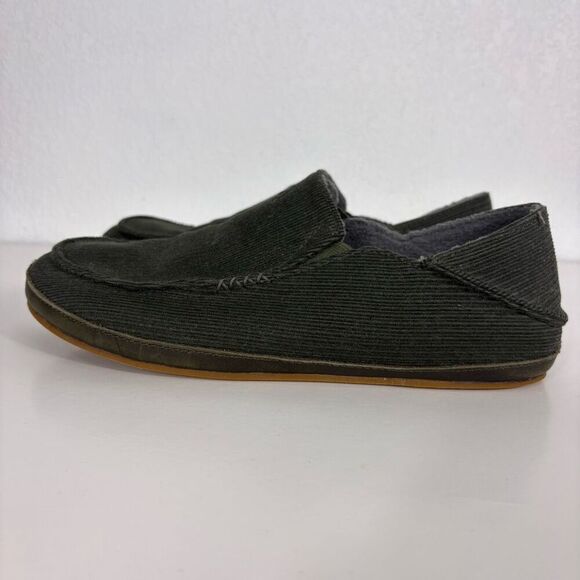 Olukai Green Ribbed Sweater Moloa 'ie Slippers Men's Size 9 - Picture 9 of 13